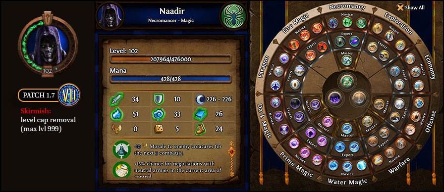 heroes of might and magic 5 skill wheel