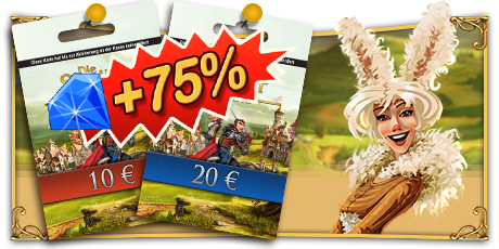 75% Bonus auf 'Die Siedler Online' Prepaid-Karten 75% Bonus auf 'Die Siedler Online' Prepaid-Karten