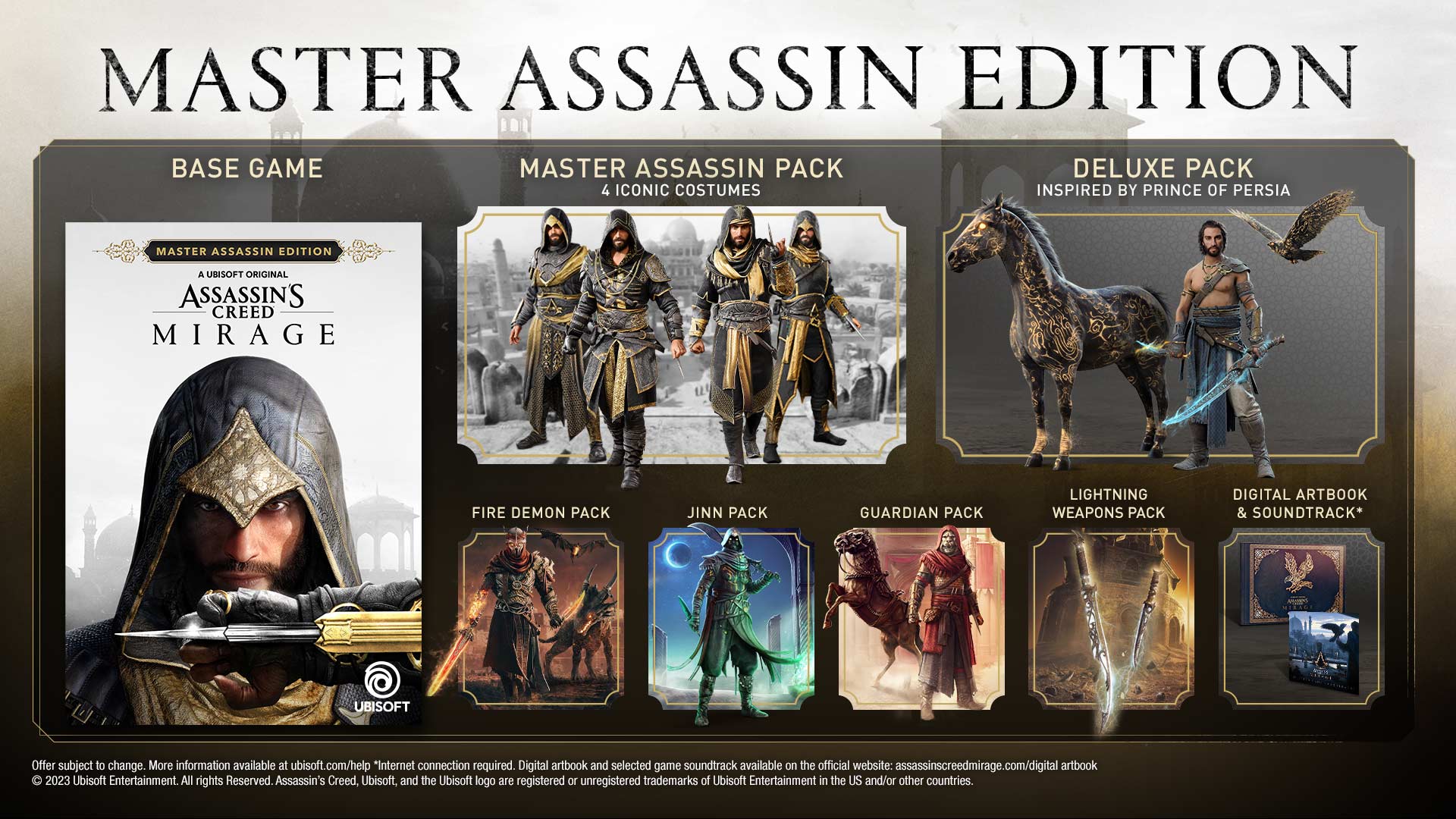 Contents of Assassin's Creed Mirage editions