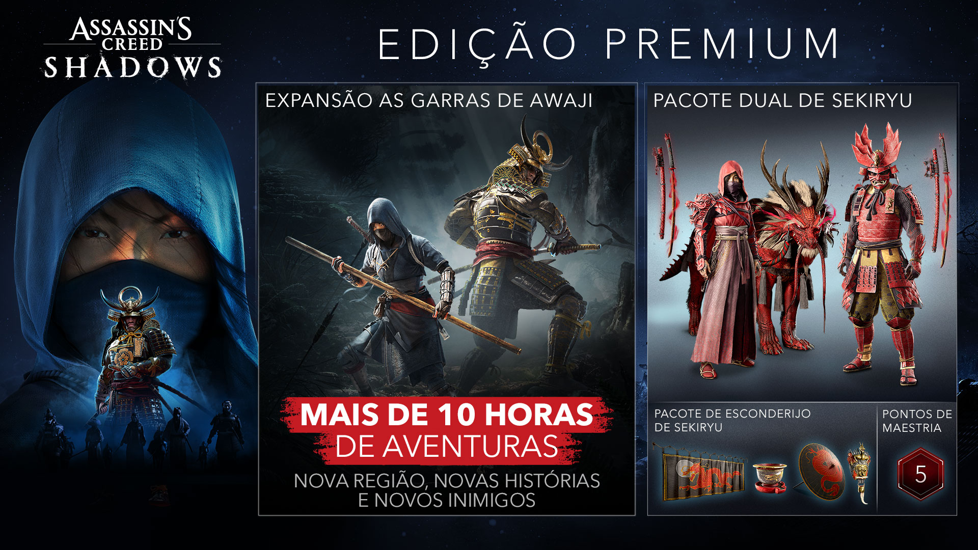 Conteúdo das edições de Assassin's Creed Shadows | Ubisoft Help