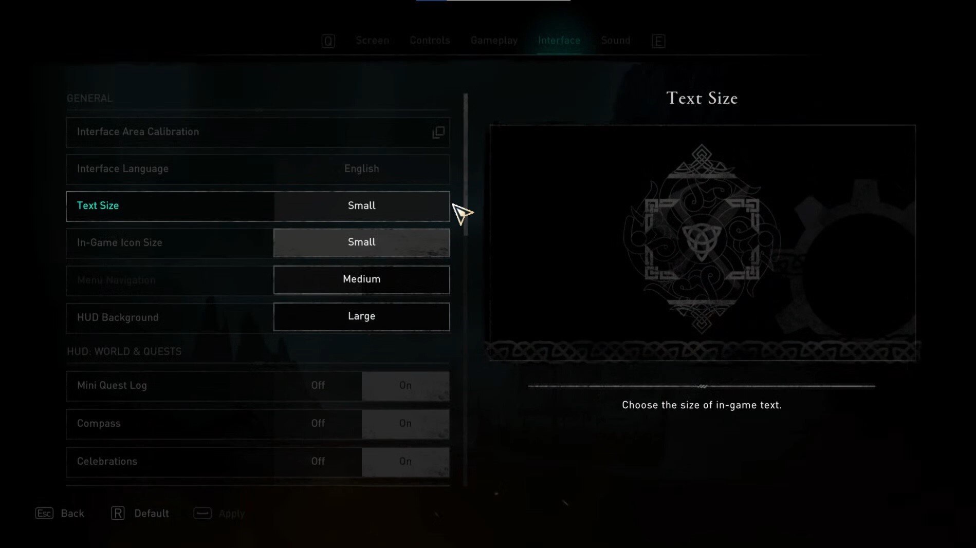 Изменение размера шрифта внутриигровых текстов в Assassin's Creed  Вальгалла | Поддержка Ubisoft