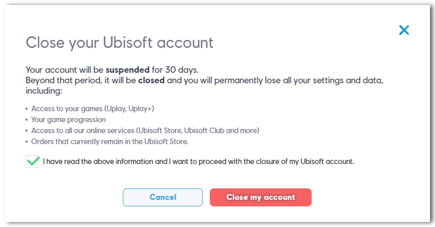 Closing your Ubisoft account | Help